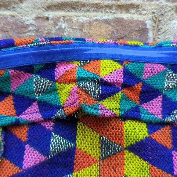 House of Harlow 1960Revolve Multicolor Geometric Woven Tapestry Strapless Dress - Picture 6 of 8